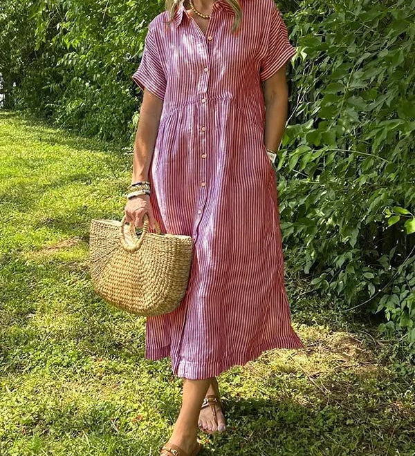 Vanessa - Striped Button-Up Dress