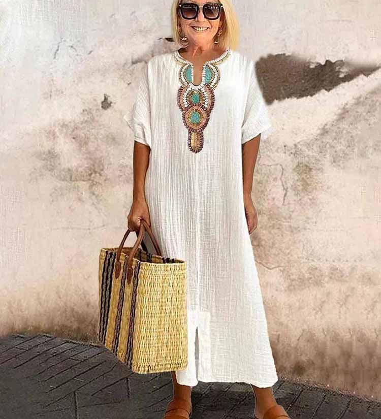 Oceana – Embroidered Elegance Dress