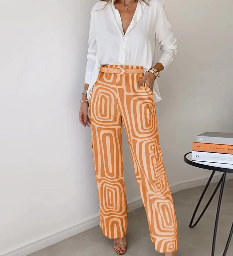 Kendra™ Elegant Two-Piece Set | Stylish Blouse and Chic Trousers