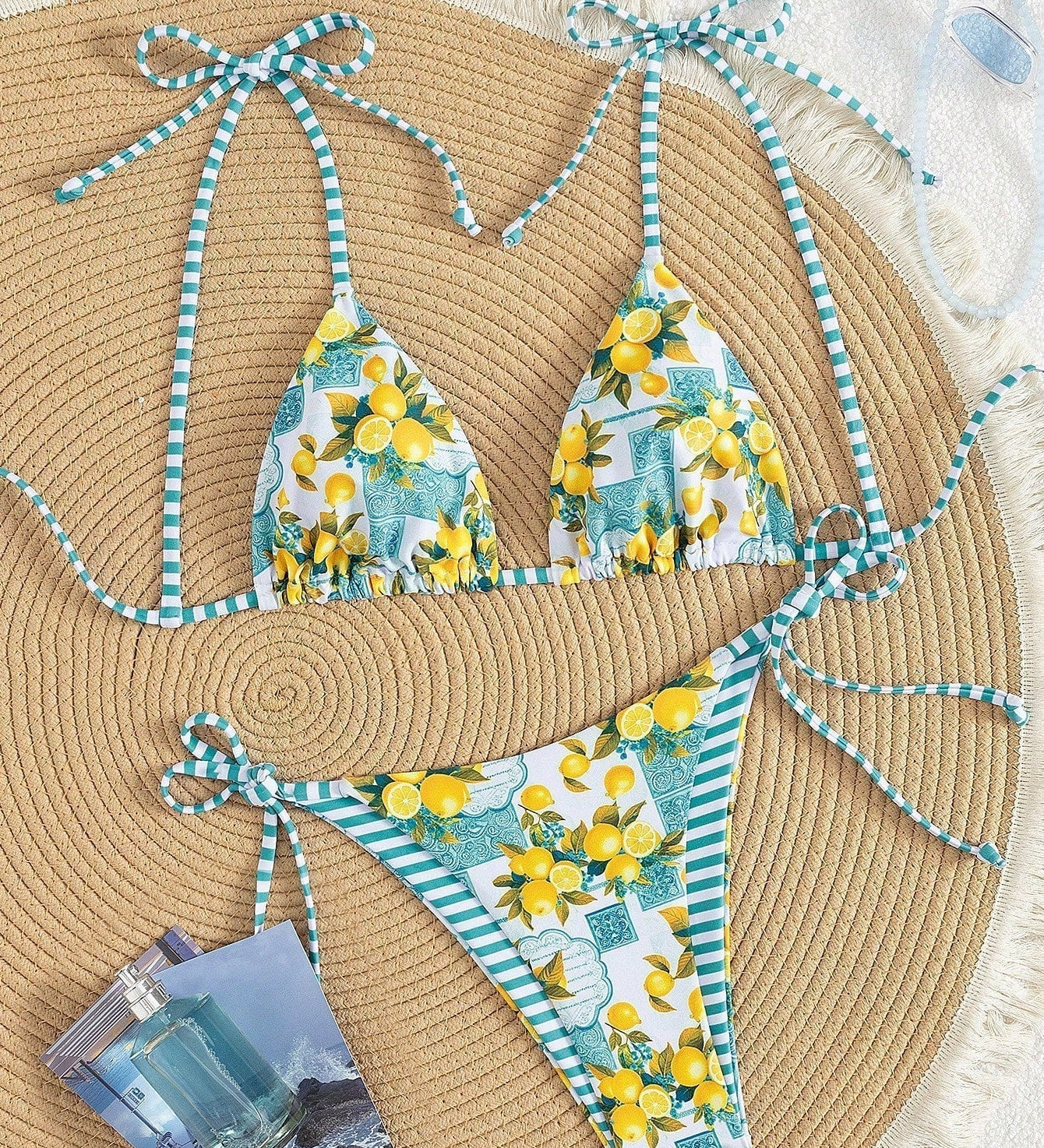 Claire | Lemon Print Triangle Bikini