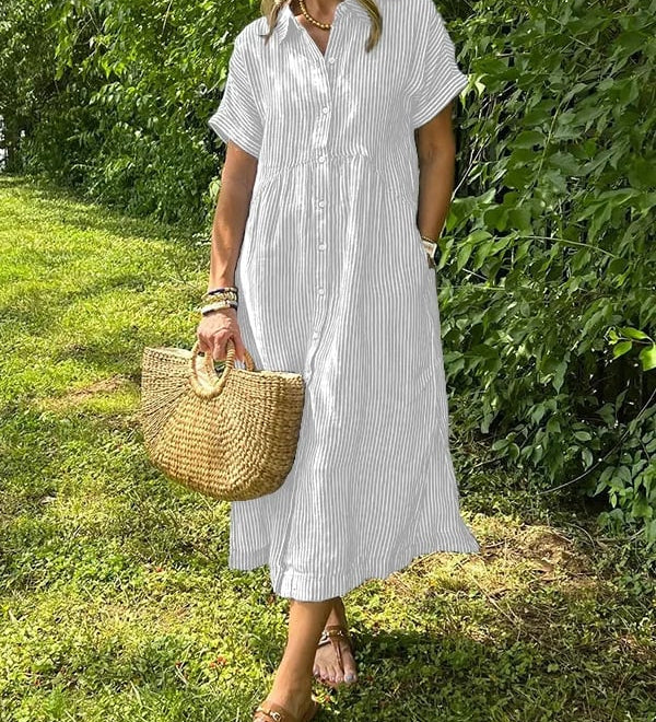 Vanessa - Striped Button-Up Dress