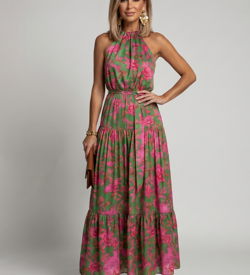 Rose | Draped Halter Midi Dress