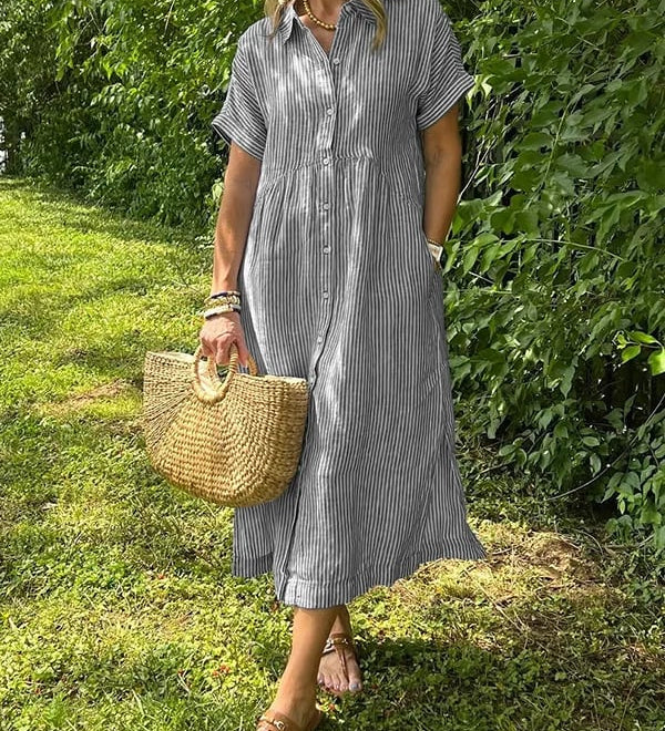 Vanessa - Striped Button-Up Dress