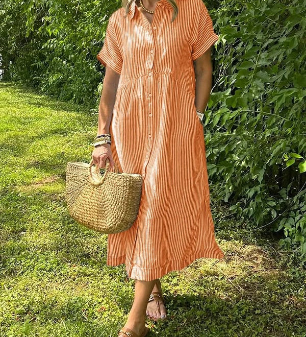 Vanessa - Striped Button-Up Dress