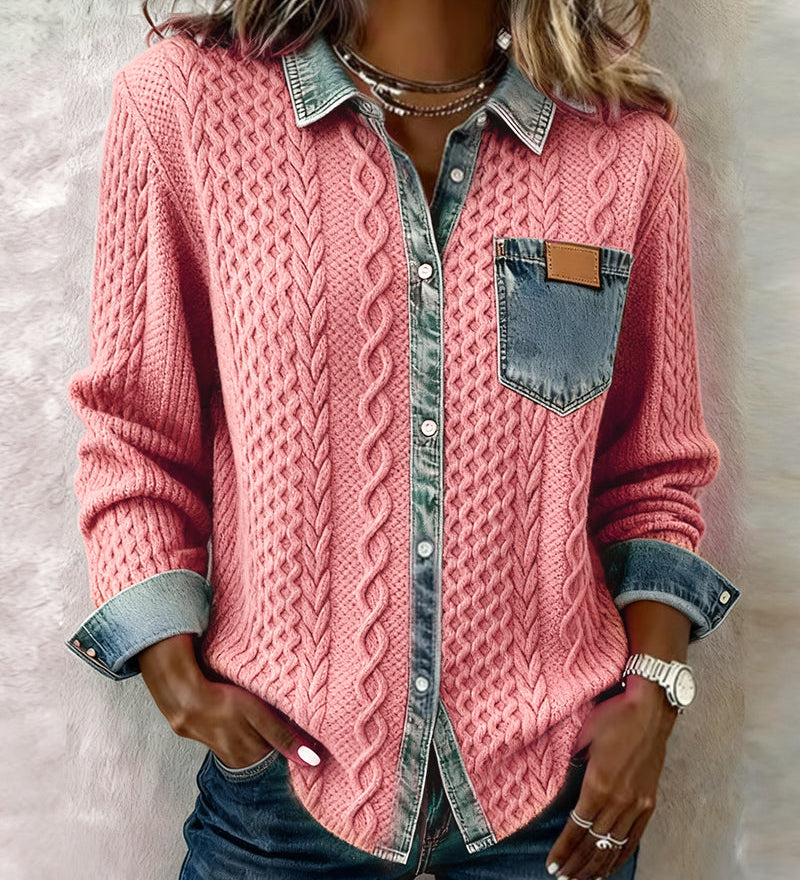 Jane | Soft Denim Patchwork Shirt