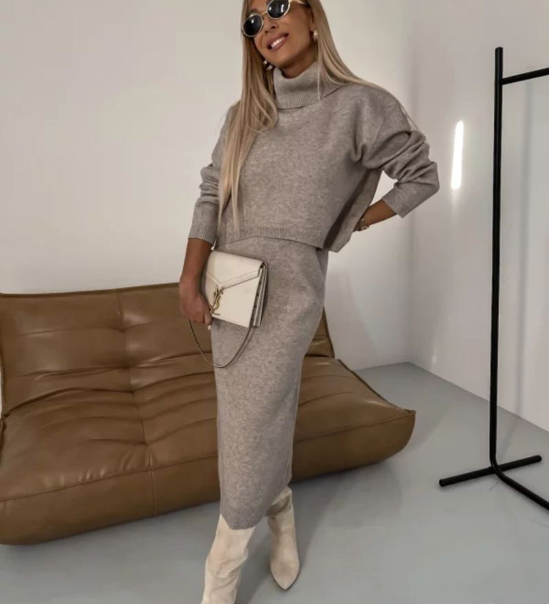 Darla™ Elegant Knit Set | Coordinated Knit Dress and Top