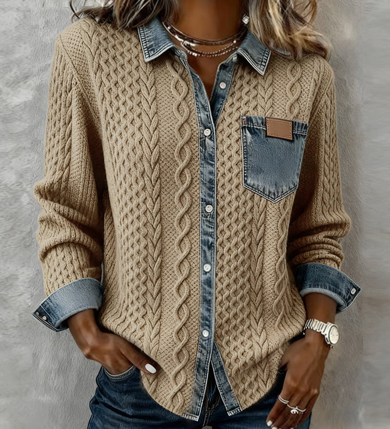 Jane | Soft Denim Patchwork Shirt