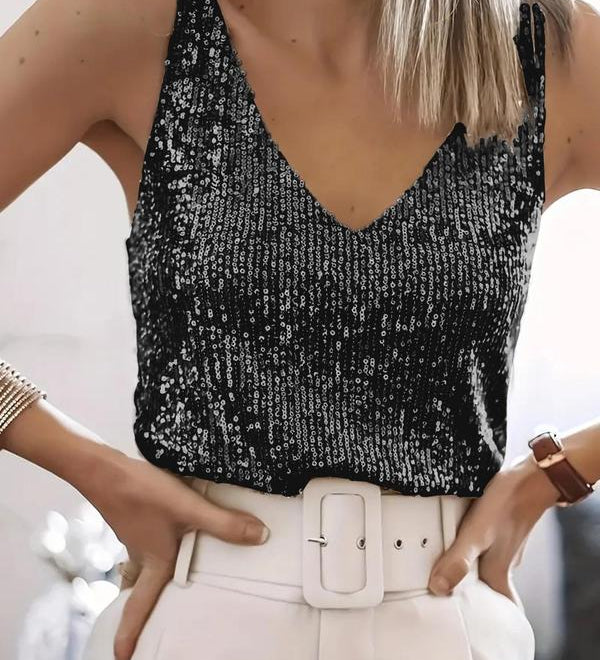 KAITLYN™ | Women Sleeveless Glitter Top
