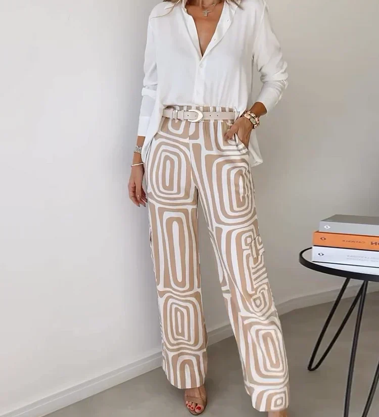 Kendra™ Elegant Two-Piece Set | Stylish Blouse and Chic Trousers