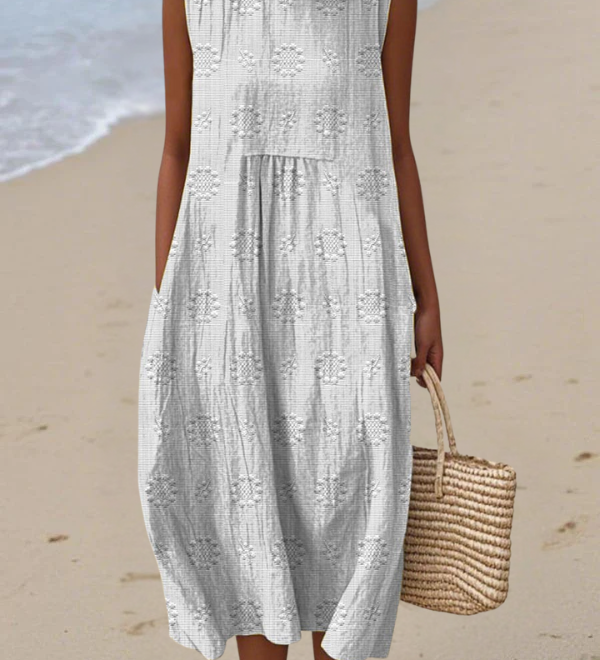 Rose Embroidered Midi Dress