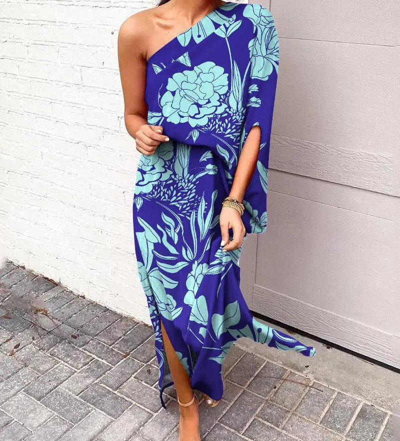 Lilian - One-Shoulder Floral Maxi Dress