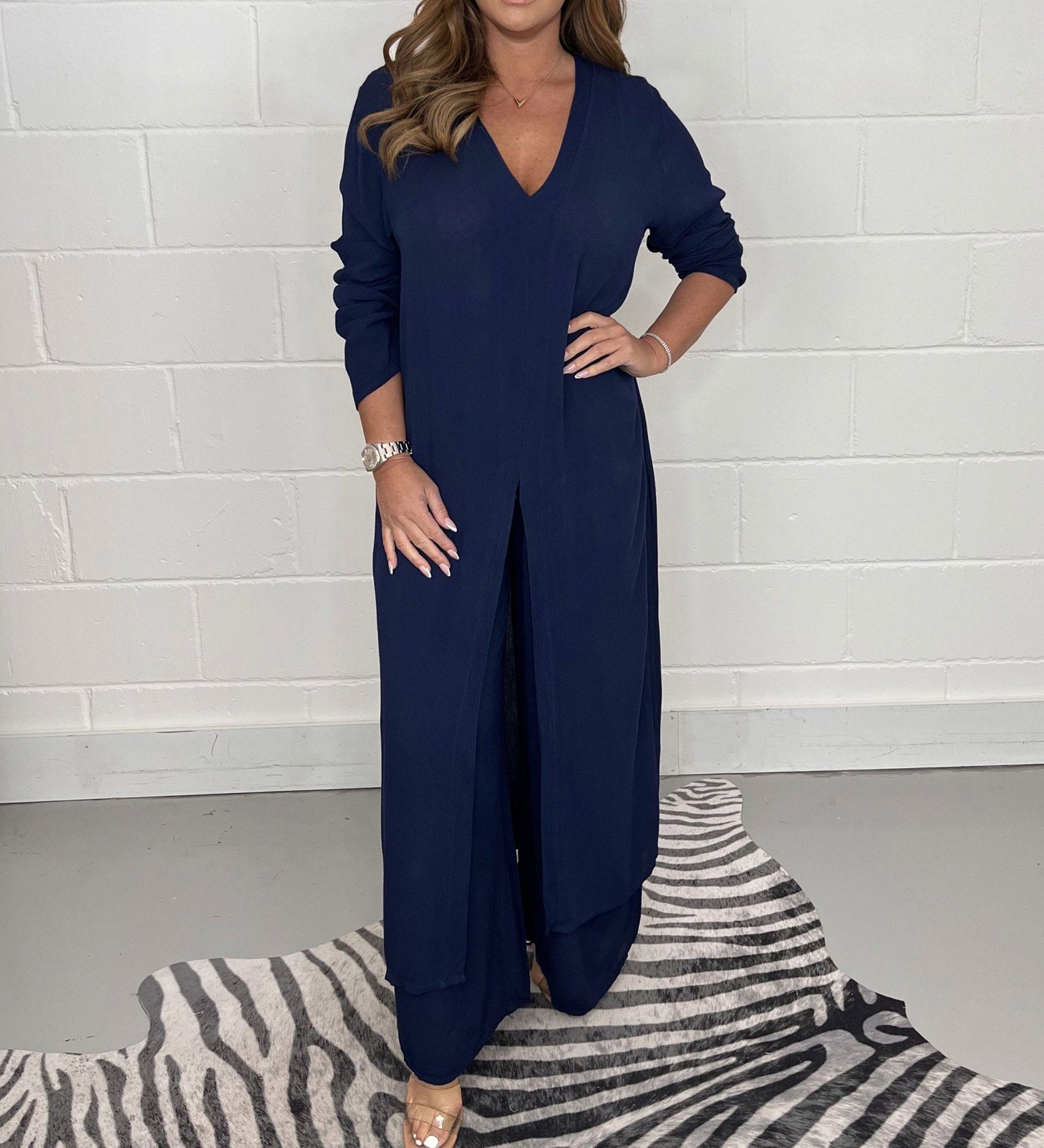 Cherly™ Comfy Two-Piece Set | Flowy Blouse and Wide-Leg Trousers