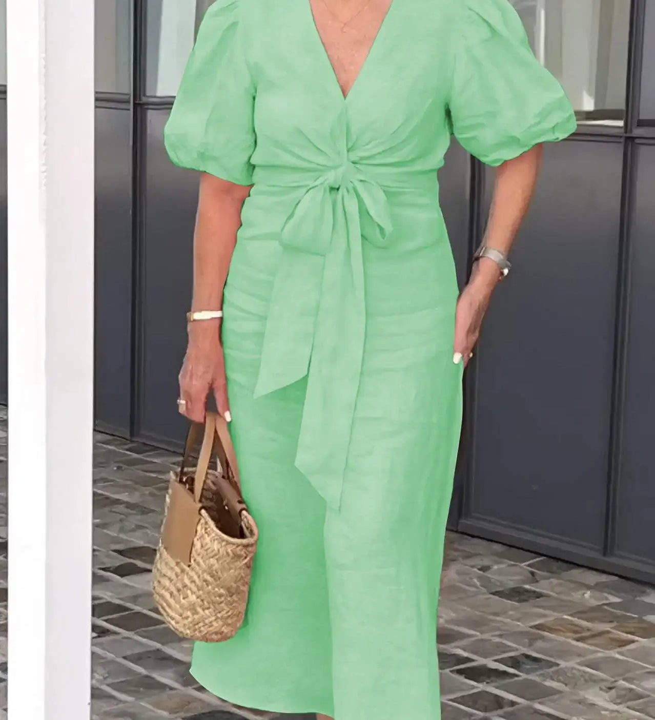 Stella - Elegant V-Neck Dress