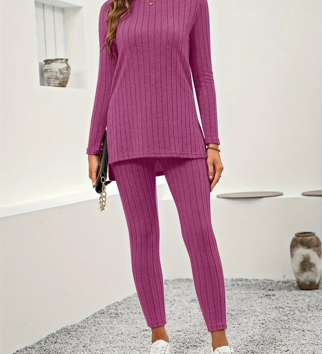 Callie | Women Ribbed Knit Lounge Set