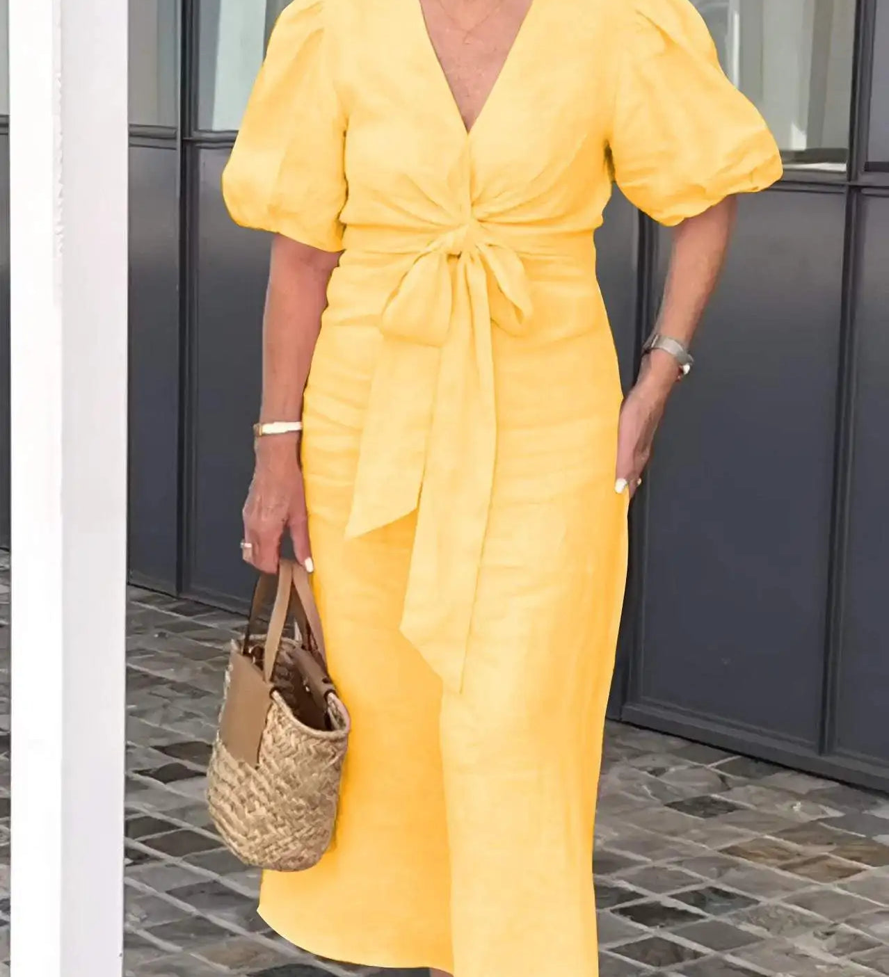 Stella - Elegant V-Neck Dress