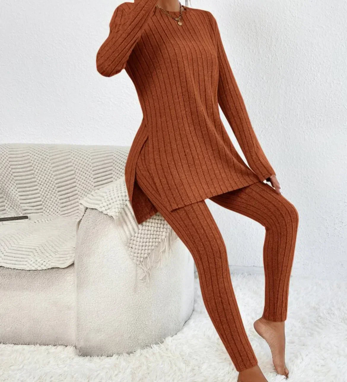 Callie | Women Ribbed Knit Lounge Set