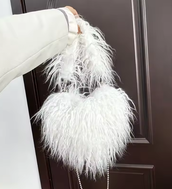 Felize | Women Heart Plush Crossbody Bag