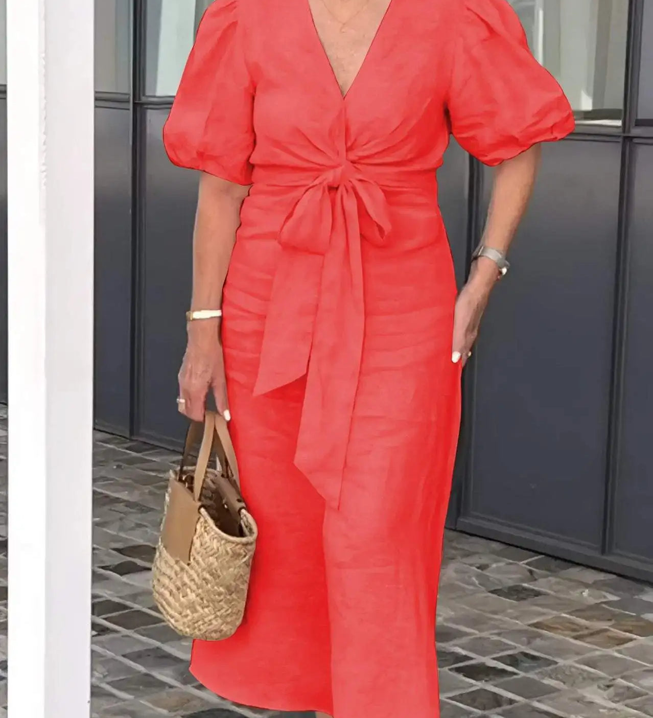 Stella - Elegant V-Neck Dress