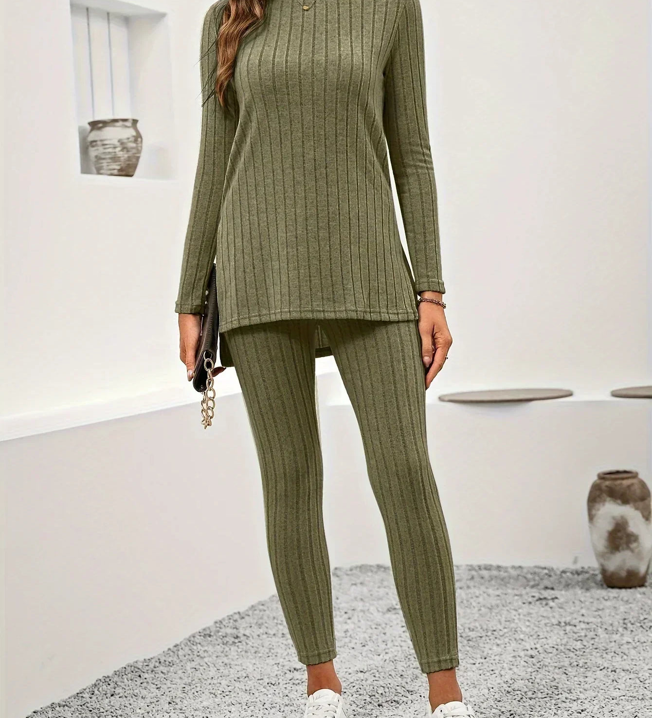 Callie | Women Ribbed Knit Lounge Set