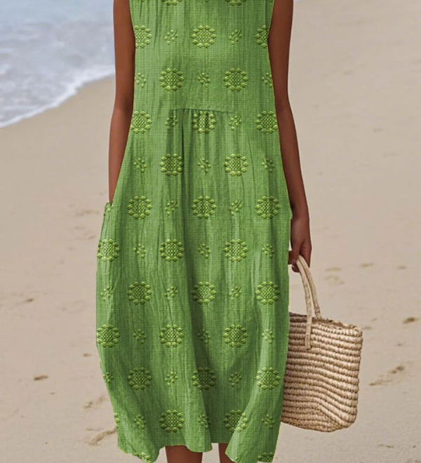 Rose Embroidered Midi Dress