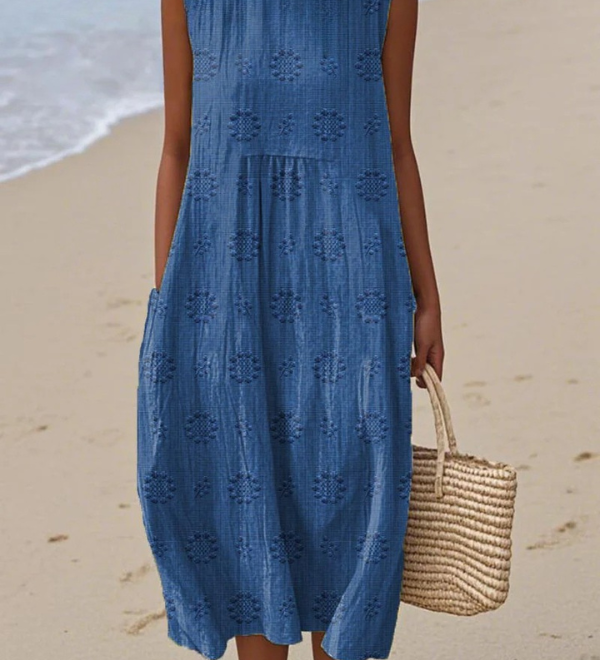 Rose Embroidered Midi Dress