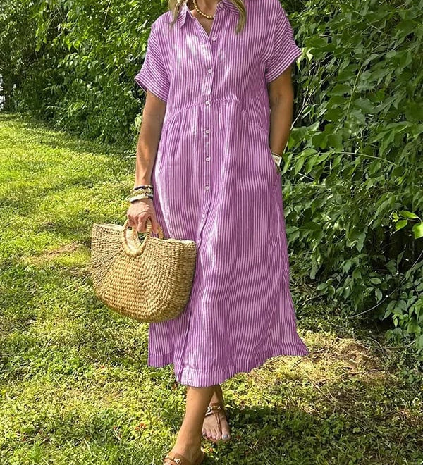 Vanessa - Striped Button-Up Dress