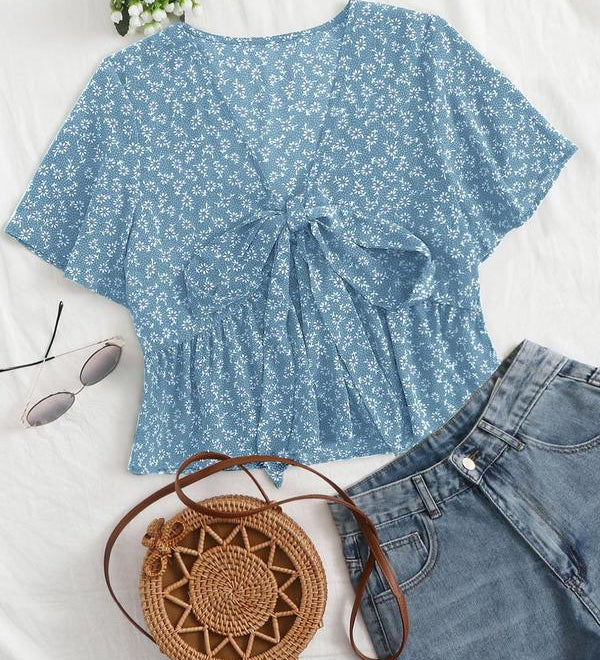Althea Casual Summer V-Neck Flowy Top | Breezy Elegant Summer Top