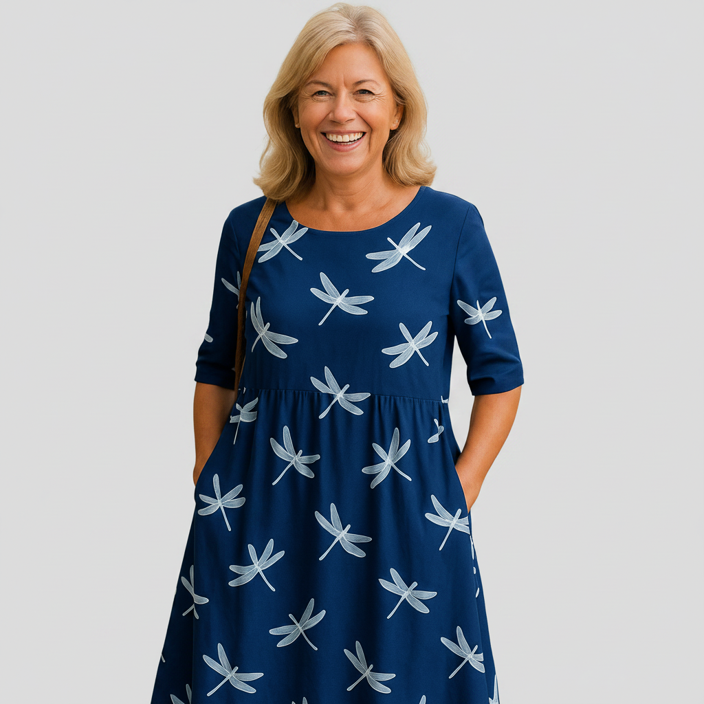 Blanche | Navy Midi Dress