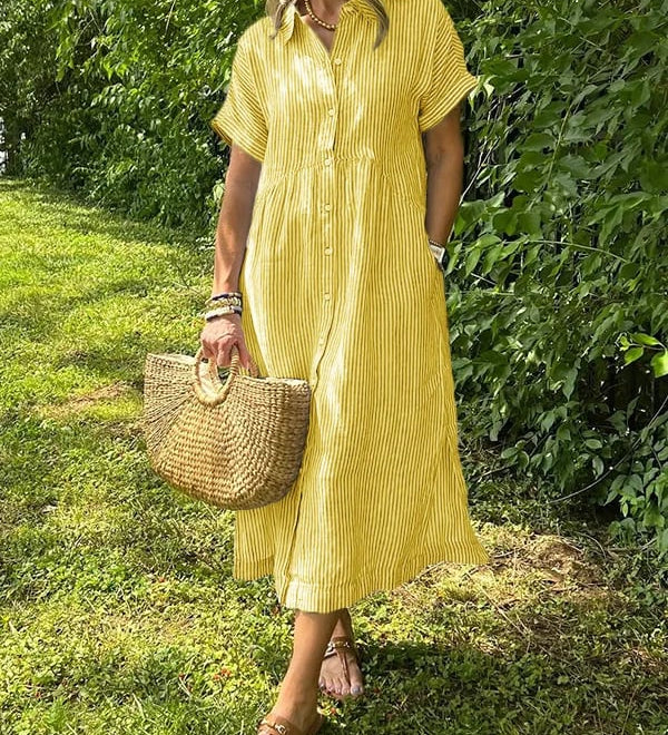 Vanessa - Striped Button-Up Dress