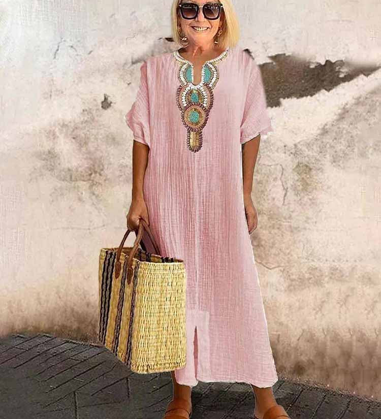 Oceana – Embroidered Elegance Dress