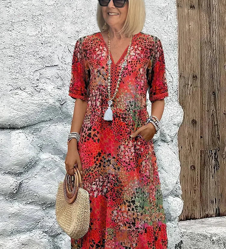 Rose - Vibrant Mid Length Dress