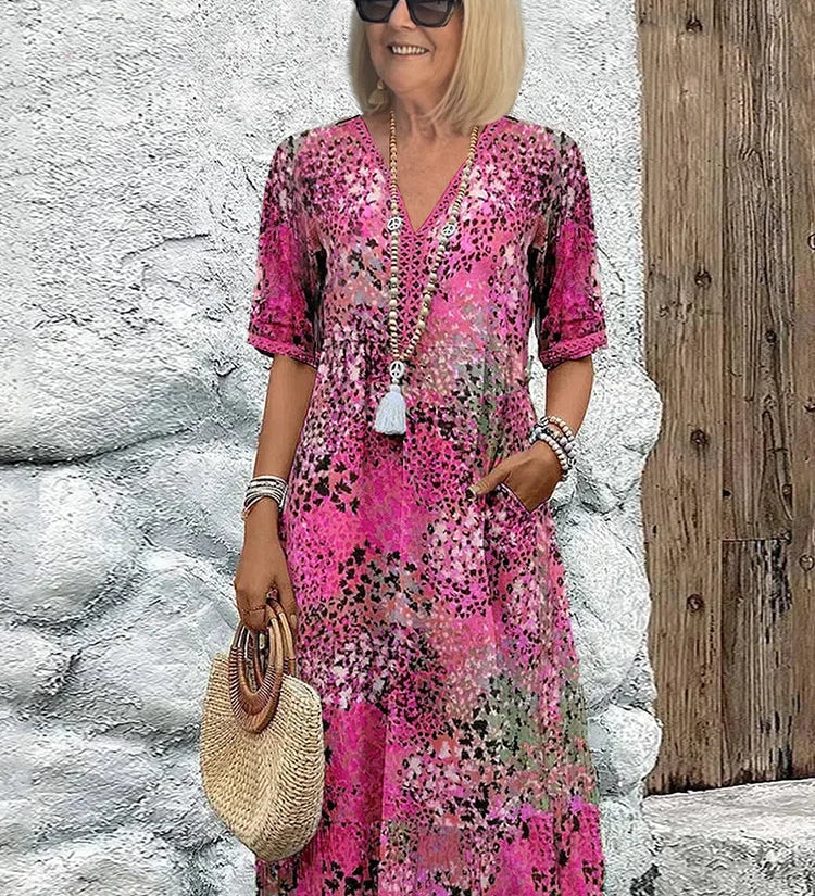 Rose - Vibrant Mid Length Dress