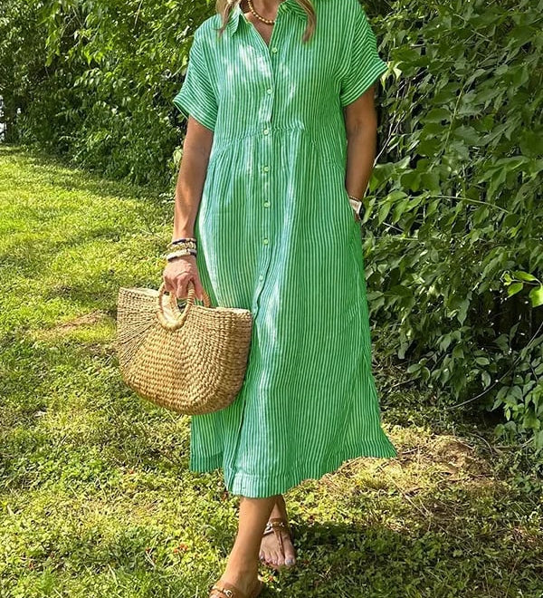 Vanessa - Striped Button-Up Dress