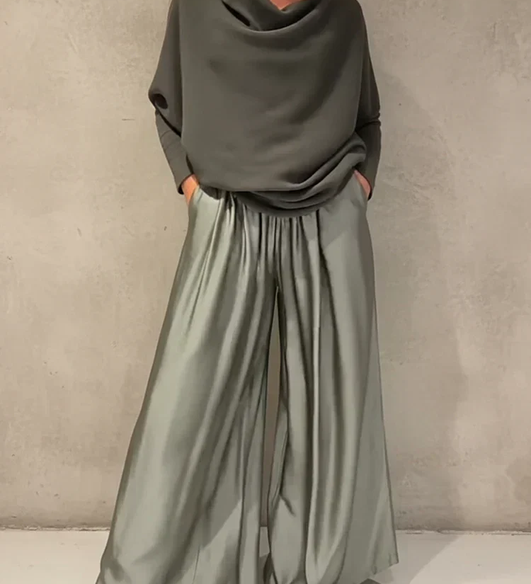 Georgina™ Elegant Off-Shoulder Set | Modern Sophistication with an Impeccable Drape