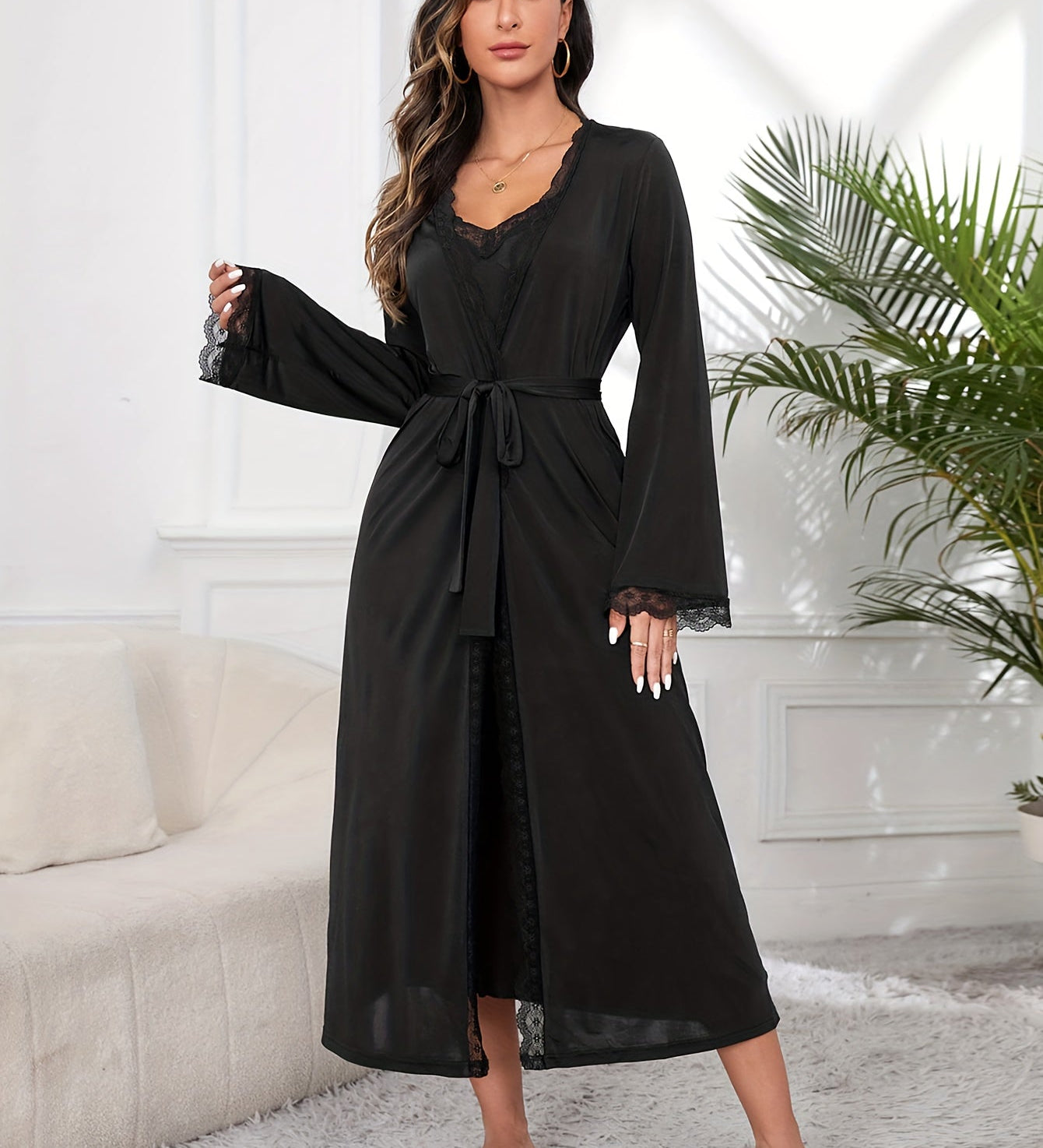 Grace | Wmen Elegant Lace Robe Set