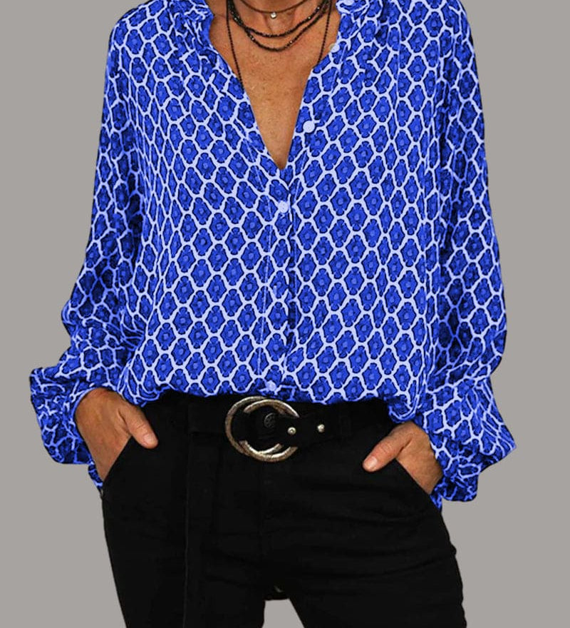 Elvira | Geometric Women V-Neck Blouse
