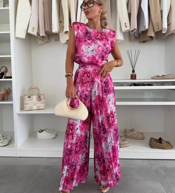 Evelyn™ Elegant 2-Piece Set | Flowing Top and Pleated Trousers